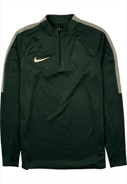 Vintage 90's Nike Sweatshirt Dri Fit Swoosh Quater Zip Green