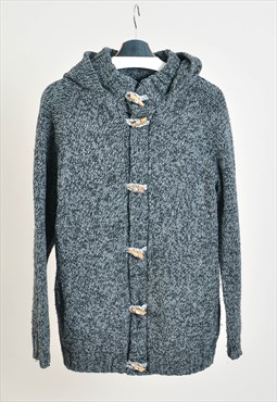 Vintage 00s knitwear hoodie cardigan in grey