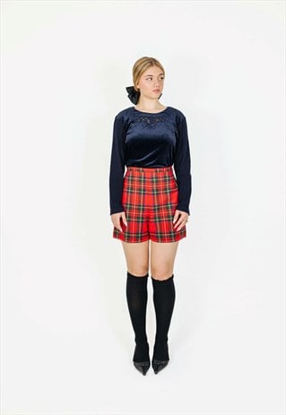 VINTAGE 90S CHECKERED WOOL SHORTS