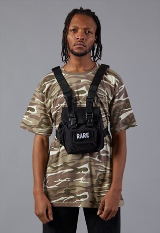 FRONT POUCH BAG IN BLACK WITH RARE LOGO