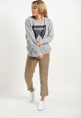 VINTAGE WRANGLER GRAPHIC SPELL OUT SWEATSHIRT GREY