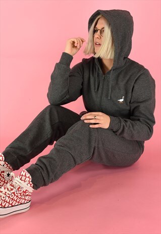 G&G UNISEX CHARCOAL GOOSE ONESIE