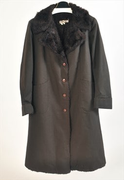 Vintage 80s faux fur coat in brown