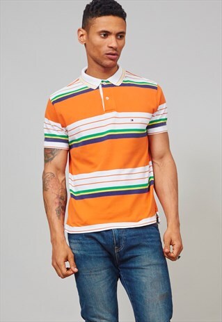 VINTAGE 80'S STRIPED POLO TOMMY HILFIGER T-SHIRT