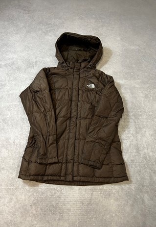 THE NORTH FACE PUFFER COAT WITH HOOD AND LOGO