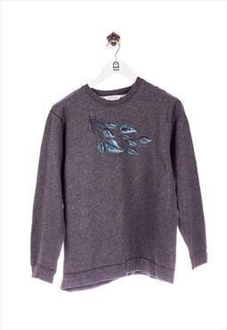 Northern Reflections Floral Print Sweatshirt Grey/Blue/Turqu