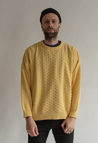 VINTAGE 80S YELLOW PATTERNED JUMPER