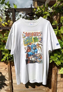 Vintage Hanes 1998 beige the avengers T-shirt large 