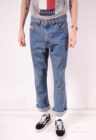 DIESEL MENS VINTAGE JEANS W32 L31 BLUE 90S