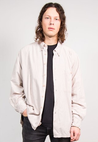 90'S VINTAGE BEIGE CORD SHIRT