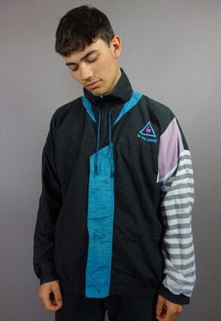 LE COQ SPORTIF STRIPED SLEEVE FESTIVAL SHELL JACKET