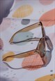 BEIGE OVERSIZE POINTED CAT EYE SUNGLASSES
