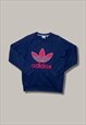 small blue embroidered adidas jumper sweatshirt
