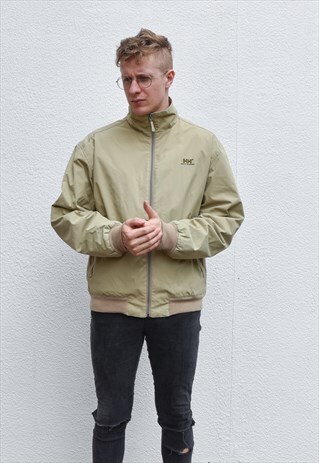 HELLY HANSEN KHAKI WATERPROOF BOMBER JACKET SIZE M