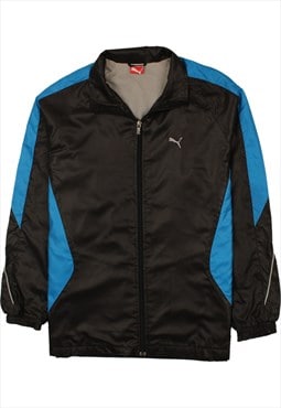 Vintage 90's Puma Windbreaker Track Jacket Full Zip Up Black