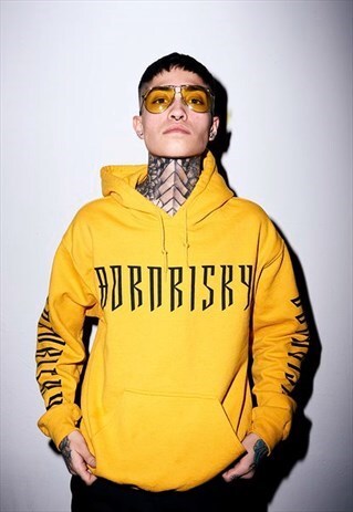 BORN RISKY APPAREL YELLOW X BLACK HOODIE