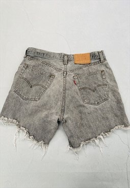 Vintage Levis 501 denim shorts grey 