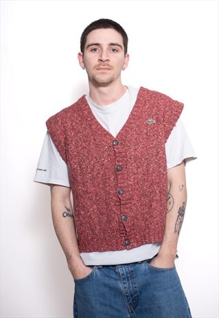 Vintage Lacoste 90s Knit Cardigan Vest