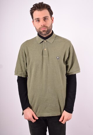 CHAPS RALPH LAUREN MENS VINTAGE POLO SHIRT LARGE GREEN 90'S