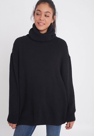 OVERSIZED TURTLENECK JUMPER - BLACK