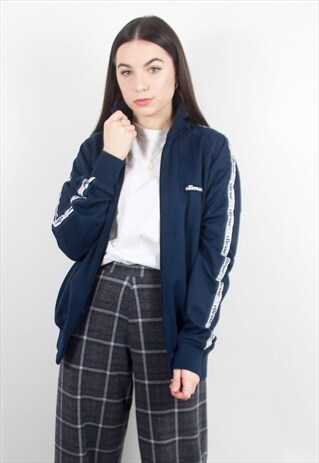 90'S RETRO BLUE SIDE-TAPE OVERSIZED TRACK JACKET