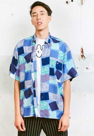 VINTAGE 90S GEOMETRIC PRINT SHIRT