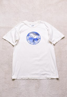 Vintage 90s Screen Stars Single Stitch White Dolphin T Shirt