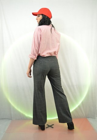 VINTAGE CHECKERED STRAIGHT CLASSIC TROUSERS