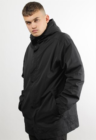 VINTAGE TIMBERLAND BLACK LONG FULL ZIP COAT