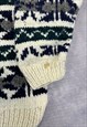 VINTAGE KNITTED JUMPER ABSTRACT PATTERNED CHUNKY SWEATER