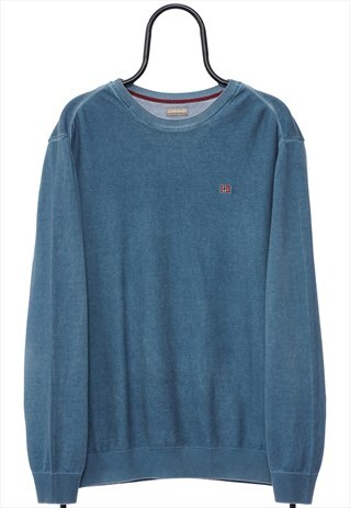 VINTAGE NAPAPIJRI LOGO BLUE JUMPER WOMENS