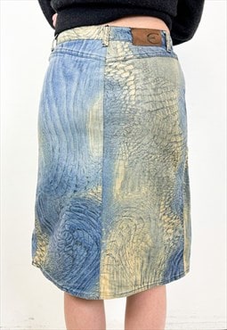 Vintage y2k midi jeans skirt 