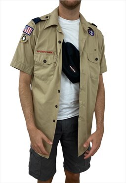 Vintage boy scout embroidered short sleeved shirt