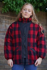 Vintage Checked Red Jacket Womens
