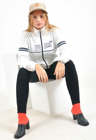 VINTAGE PUMA TRACK JACKET IN WHITE