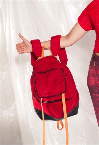 VINTAGE RUCKSACK 70S HITCHHIKER RED BACKPACK