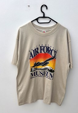 Vintage US air force museum beige T-shirt large 