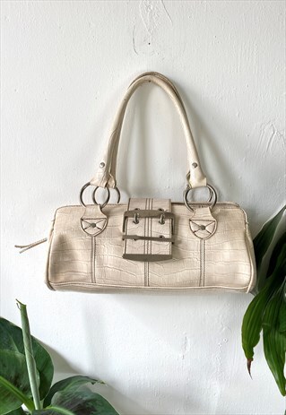 VINTAGE Y2K JANE NORMAL BAG BUCKLE FAUX CROCODILE TEXTURE