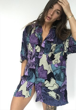 PATTERNED OVERSIZED RETRO VINTAGE UNISEX FESTIVAL SHIRT