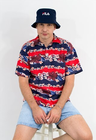 VINTAGE FLORAL POLO SHIRT IN MULTI COLOUR HAWAIIAN TOP