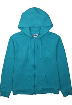 Vintage 90's Fila Hoodie Spellout Full Zip Up Blue XXLarge