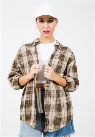 VINTAGE 80S CLASSIC TOMMY HILFIGER CHECK SHIRT / S5338