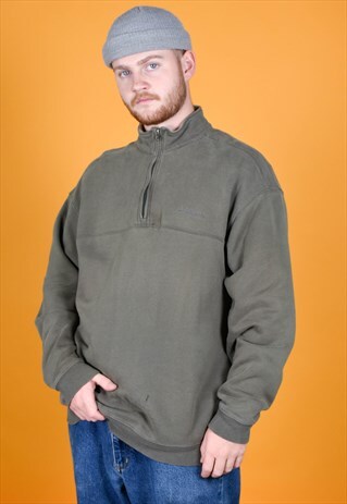 VINTAGE COLUMBIA KHAKI HALF ZIP
