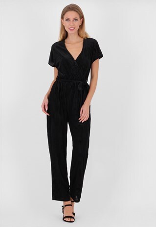 ANGEL SLEEVE VELVET JUMPSUIT