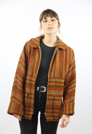 VINTAGE 70S PATTERNED WOOLEN JACKET