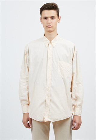 VINTAGE BEIGE HUGO BOSS LONG SLEEVE SHIRT