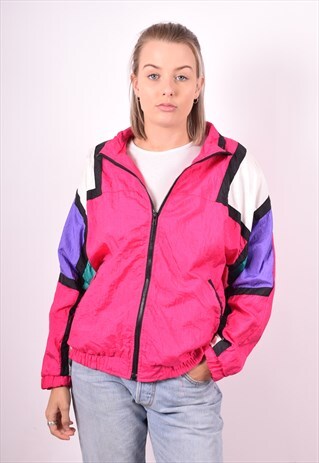 WOMENS VINTAGE TRACKSUIT TOP JACKET LARGE MULTI 90'S