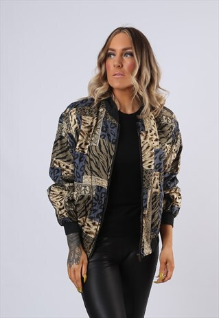 SILK BOMBER JACKET ANIMAL PRINT OVERSIZED PATTERNED 10 (BFE