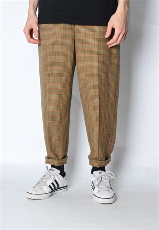 VINTAGE 80S UNISEX COLOURFUL CHECK PANTS