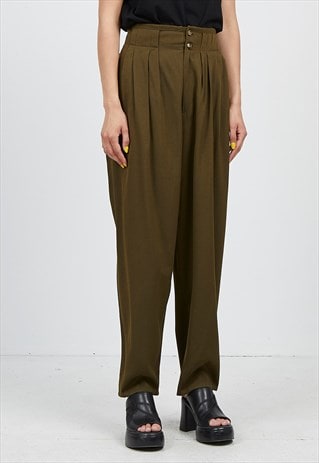 VINTAGE GREEN CLAUDIA TROUSERS BOTTOMS